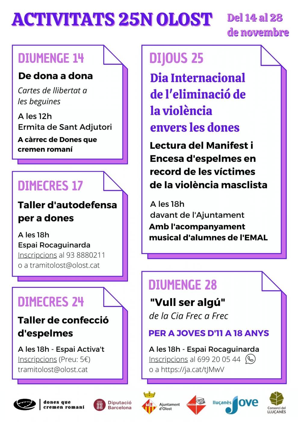 Olost s'omple d'activitats vinculades al 25N